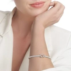 Ribbon Twist Bangle -Silver Store BGL100 02