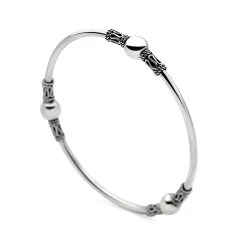Bali Moondrop Bangle -Silver Store BGL159 03