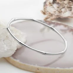Silver Bamboo Bangle -Silver Store BGL646 01