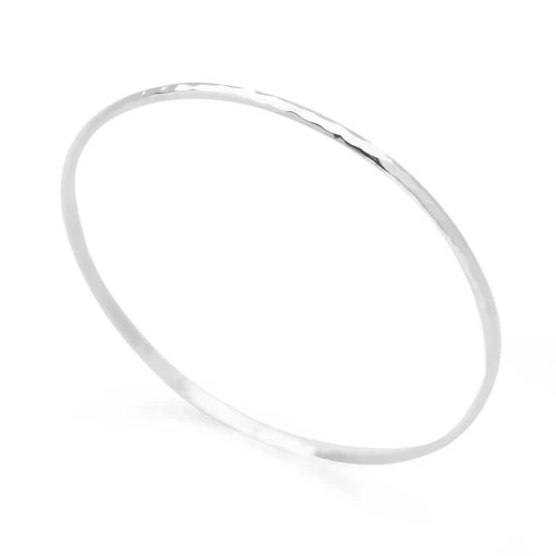 Hammered Bangle 7 Hammered Bangle -Silver Store BGL749
