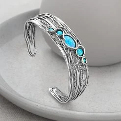Opal Arc Bangle -Silver Store BGL772 04
