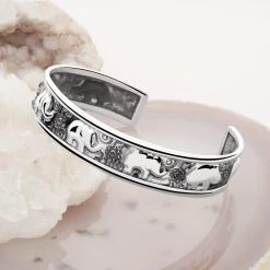 Lucky Elephant Bangle -Silver Store BGL777 01
