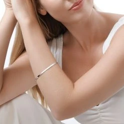 Classic Flat Banded Bangle -Silver Store BGL793 02