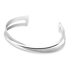 Crossed Bangle -Silver Store BGL846 03