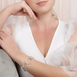 Chain Link Bangle -Silver Store BGL847 02