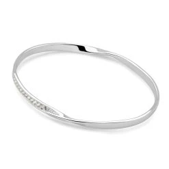 Sparkling Ribbon Bangle -Silver Store BGL851 03