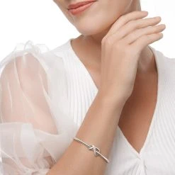 Deluxe Knot Bangle -Silver Store BGL854 02