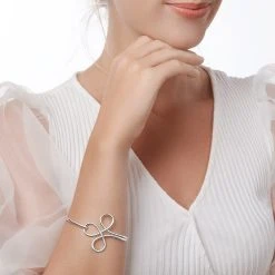 Trinity Ribbon Bangle -Silver Store BGL855 02