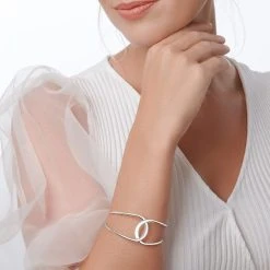 Sleek Embrace Bangle -Silver Store BGL856 02
