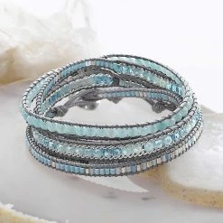 Ocean Azure Wrap Bracelet -Silver Store BRC1283 01