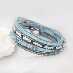 Ocean Azure Wrap Bracelet -Silver Store BRC1283 03