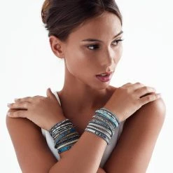 Ocean Azure Wrap Bracelet -Silver Store BRC1283 04