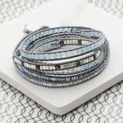 Ocean Azure Wrap Bracelet -Silver Store BRC1283 05