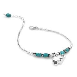 Turquoise Elephant Bracelet Stack -Silver Store BRC1539 04