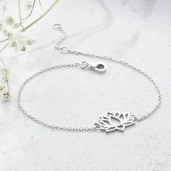 Lotus Flower Bracelet -Silver Store BRC1589 01