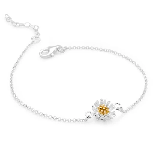 Daisy Charm Bracelet 5 Daisy Charm Bracelet -Silver Store BRC1638