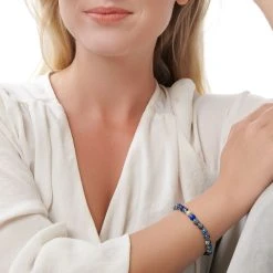 Beaded Blue Variscite Bracelet -Silver Store BRC1687 03