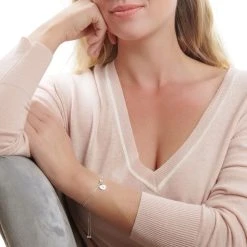 Personalised Sparkling Letter Bracelet (Heart) -Silver Store BRC1696 02