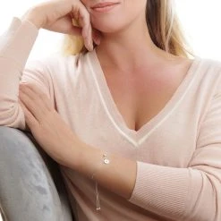 Personalised Sparkling Letter Bracelet (Disk) -Silver Store BRC1697 02