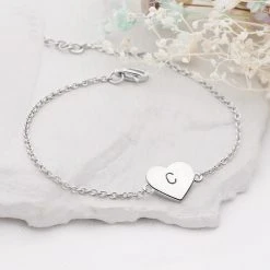 Personalised Initial Love Bracelet -Silver Store BRC1698 01