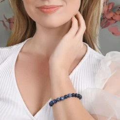 Beads Of Sodalite Bracelet -Silver Store BRC1708 02