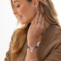 Bijou Charm Bracelet (Lapis) -Silver Store BRC1762 02