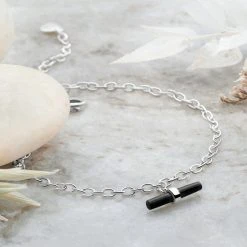 Onyx T-Bar Bracelet -Silver Store BRC1770 01