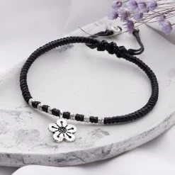 Floral Noir Bracelet -Silver Store BRC714 01