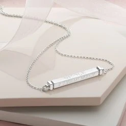 Personalised Spinning Bar Chain 3 Personalised Spinning Bar Chain -Silver Store CHN1169 01