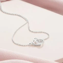 Lovers Entwined Necklace -Silver Store CHN1176 01