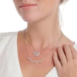 Clover Hearts Chain -Silver Store CHN1308 02