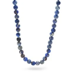 Beaded Blue Variscite Necklace (60-62cm) 8 Beaded Blue Variscite Necklace (60-62cm) -Silver Store CHN1328 03