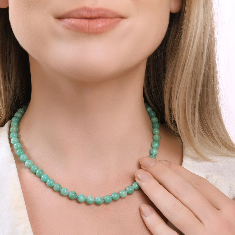 Beaded Amazonite Necklace (41-44cm) 5 Beaded Amazonite Necklace (41-44cm) - Image 5