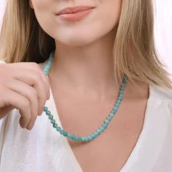 Beaded Amazonite Necklace (61-64cm) -Silver Store CHN1330 02