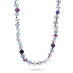 Beaded Fluorite Necklace (61-63cm) -Silver Store CHN1332 03