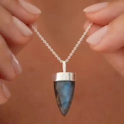 Labradorite Spear Chain -Silver Store CHN1354 04