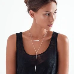 Horizontal Bar Chain (For Layering) -Silver Store CHN866 01