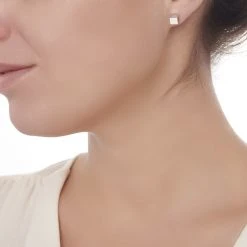 Mini Cube Earrings -Silver Store E137 02