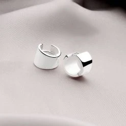 Wedge Silver Earrings -Silver Store E1510 01