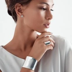 Wedge Silver Earrings -Silver Store E1510 02