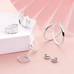 Romana Hoops (Large) -Silver Store E2326 03