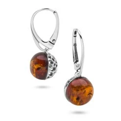 Flame Orb Earrings -Silver Store E4866 03