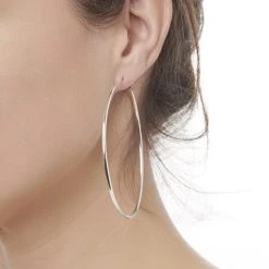 Silk Hoops -Silver Store E5050 04