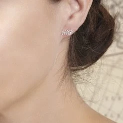 Kitty And Fishbone Studs -Silver Store E5114 02