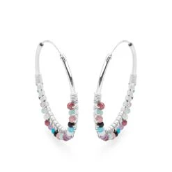 Lavender Fields Hoops -Silver Store E5176 03