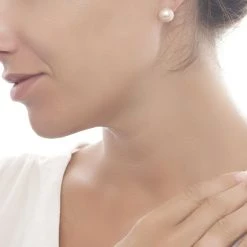 Royal Pearl Studs (Pink) -Silver Store E5236 02