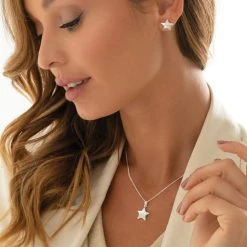 Star Sparkle Studs -Silver Store E5269 02