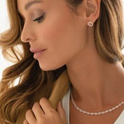 Boule Halo Earrings -Silver Store E5352 02