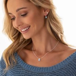 Opal Sparkle Earrings -Silver Store E5370 02