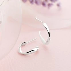 Molten Silver Hoops -Silver Store E5372 01